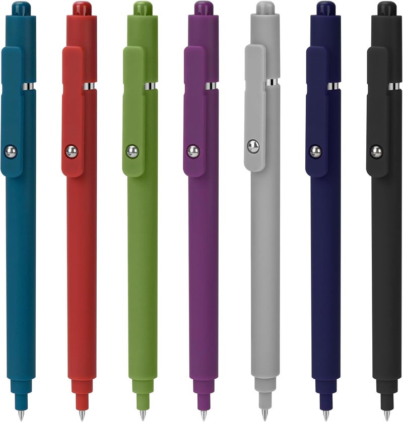 Donse 7 Pcs Gel Pens: 0.5mm Quick Dry Black Ink Fine Point Smooth Writing Pens High-End Series Ballpoint for Journaling Note Taking School Office Supplies Gifts for Women Men Nurse Teacher Students - Image 2